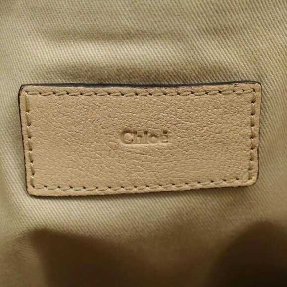 Chloe Tote Bag Leather Beige Gold Auth - Picture 4 of 16